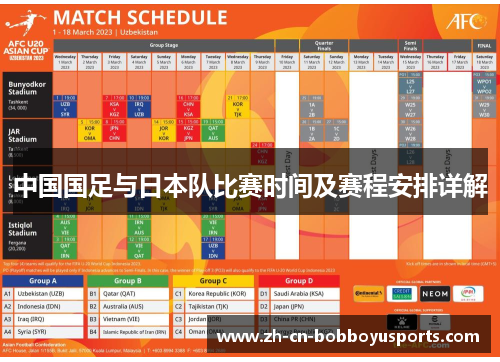 中国国足与日本队比赛时间及赛程安排详解