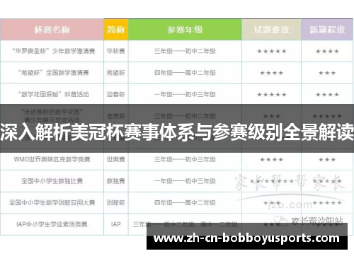 深入解析美冠杯赛事体系与参赛级别全景解读