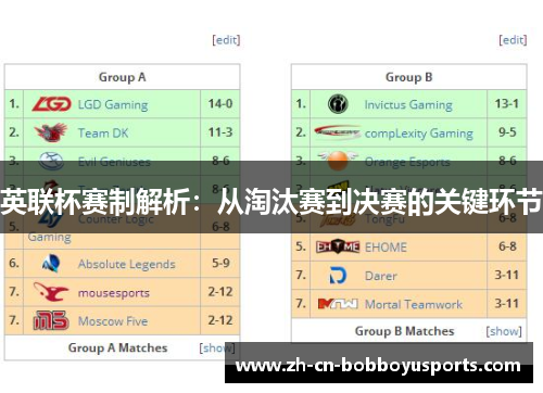 英联杯赛制解析：从淘汰赛到决赛的关键环节